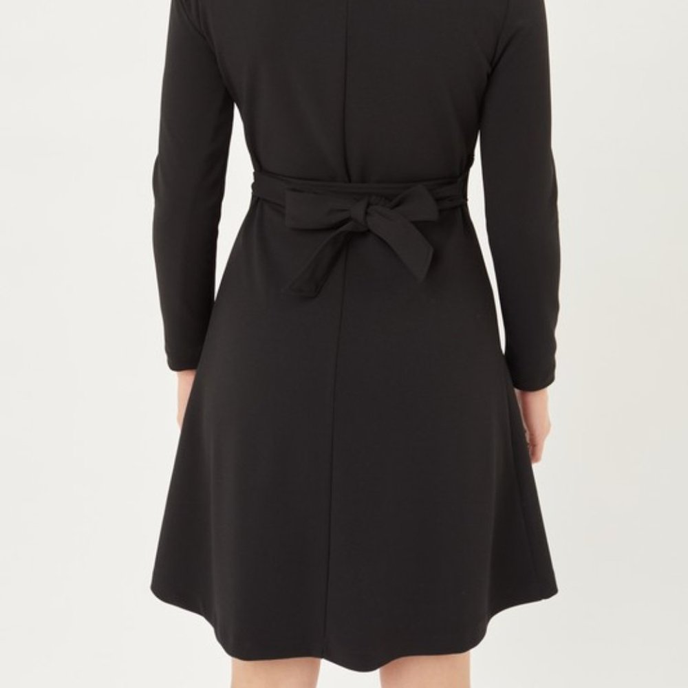 *ONLY 1 LEFT* Zip Up Long Line Trench Coat Jacket, with Waist Belt, Black - Picture 4 of 6